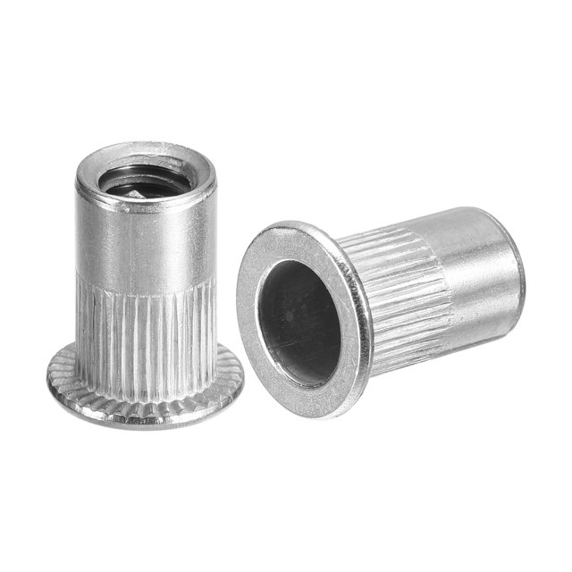 Unique Bargains Écrous à Rivets 1/4-20, Lot de 30 Écrous d'Insertion Filetés à Tête Plate Moletée en Acier Inoxydable 304 pour Métal, Plastique
