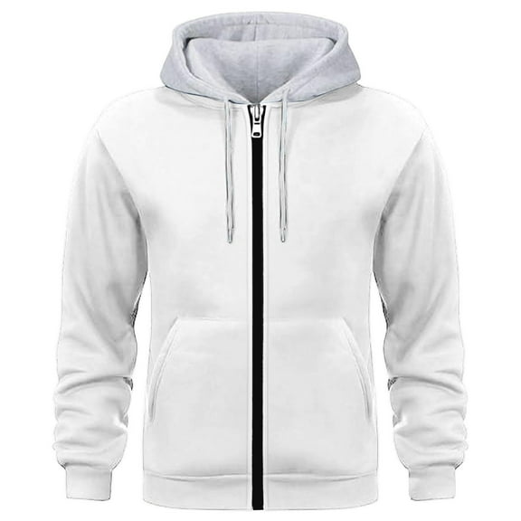 Chbgutlmr Hoodies for Men Zip up Long Sleeve Drawstring Sweatshirts Color Block Fitting Casual Athletic Outwear Jacket