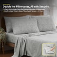 thumbnail image 4 of 6 Piece Printed Sheet Set, Deluxe Ultra Soft 1500 Series, Double Brushed Microfiber -Paisley Gray, California King, 4 of 5