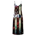 thumbnail image 5 of Usmixi Dresses for Women Independence Day Loose Spaghetti Strap Long Dresses for 4th of July Sleeveless V-Neck Star Flag Print Summer Maxi Formal Dress Black XXXL, 5 of 5