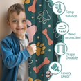 thumbnail image 3 of Blackout Kids Curtains,Paw Prints and Bones Childrens Insulated Curtains Set Of 2,Bedroom Essentials,Toddler Room Decor 52x84in(132x213cm), 3 of 4