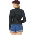 thumbnail image 3 of Palomares Women's Juniors Moto Denim Faux Leather Jacket (Small, Dark Denim), 3 of 6