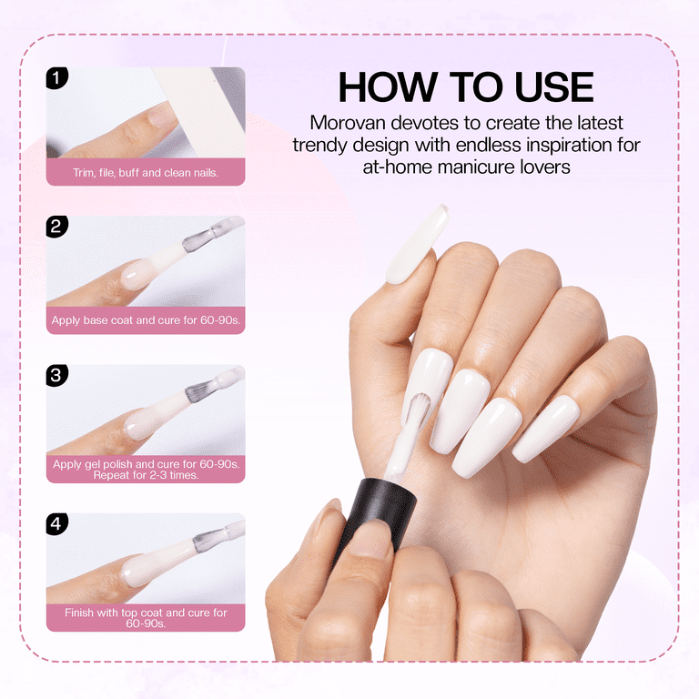 Morovan Gel Nail Polish Starter Kit, 6 Colors with UV Lamp photo 5
