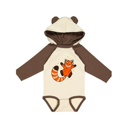 

Inktastic Cute Red Panda with Sparkles Gift Baby Boy or Baby Girl Long Sleeve Bodysuit