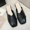 thumbnail image 5 of Sandals Under $15， Xunlbb Half Drag Women's Baotou Women's Shoes Casual Flat Low Heel Slippers(Black,Size:38), 5 of 6