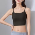 thumbnail image 5 of Xijirk Women Square Neck Thin Strap Camisole Integrated Chest Pad Short Cut Length for Outdoor Group Activities Friend Social Moments Daily Casual Outfits,Black,4XL, 5 of 6