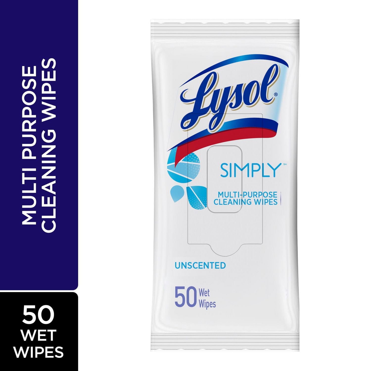 LINGETTES DESINFECTANTES LYSOL® Flat Pack, Légèrement Parfumé, 50 lingettes 50ct