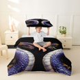 thumbnail image 2 of Homewish Grunge Dragon Twin Duvet Cover,Rustic Wildlife Twin Bedding,Purple,Black Reversible,2 Pieces,1 Duvet Cover and 1 Pillowcase, 2 of 6