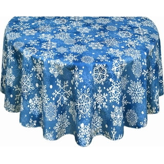 Kajaia 3 Pieces Christmas Snowflake Tablecloth Winter Frozen Plastic  Tablecloth Blue and White Snowflake Rectangle Table Cover Winter  Decorations for