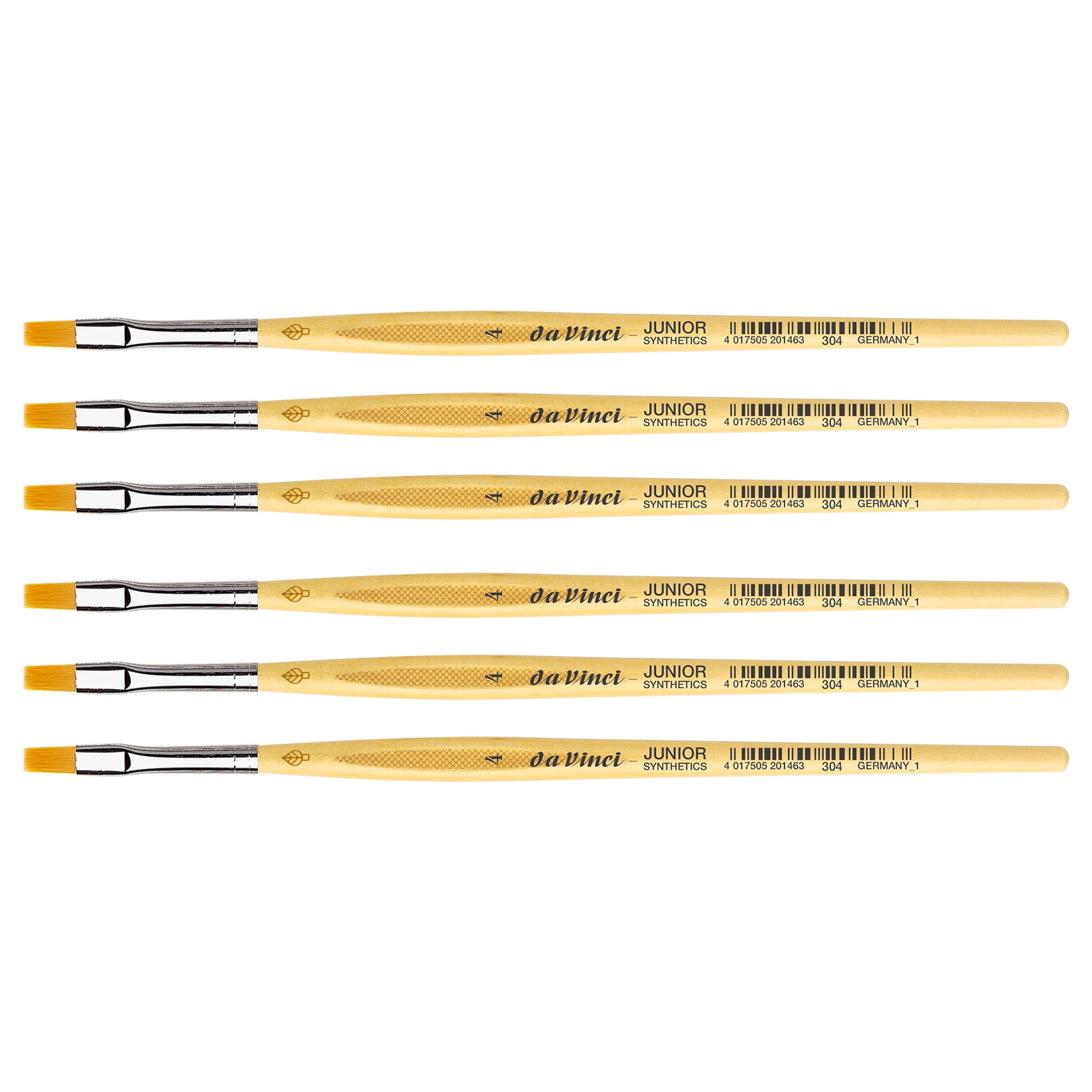 da Vinci JUNIOR Synthetics Student Brush, Synthetic, Tempera, Round, Series 304, Size 4, Pack of 6