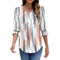 thumbnail image 4 of Fantaslook Blouses for Women Dressy Casual 3/4 Length Sleeve Womens Tops with Smocked Cuffs Fashion Shirts, 4 of 8