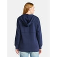 thumbnail image 3 of Time and Tru Women's and Women's Plus Fashion Mixed Media Hoodie, Sizes XS-4X, 3 of 5
