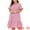 Pink, variant on Plus Size V Neck Short Sleeves Ruffle Hem Beach Dress 3X Pink