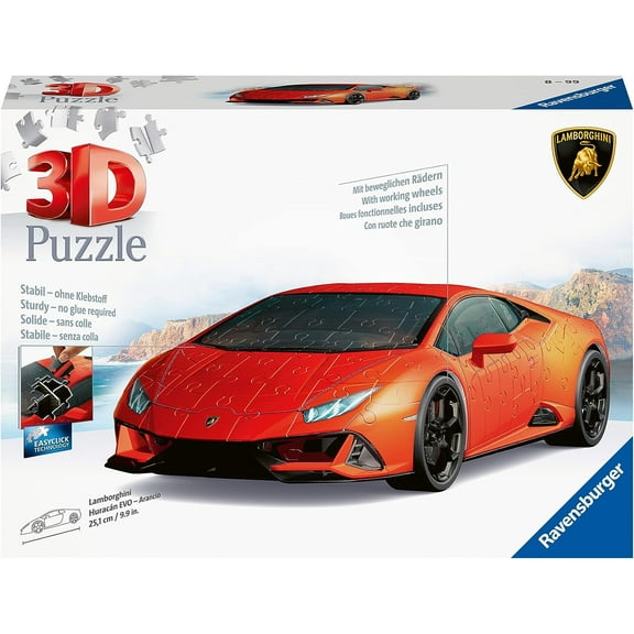 Ravensburger 3D Puzzle Lamborghini Huracán EVO 11238 - The Famous Vehicle as 3D Puzzle Car - 108 Pieces