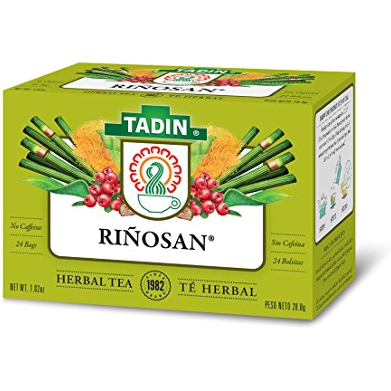 Tadin Herb & Tea Co. Riñosan Herbal Tea, Caffeine Free, 24 Tea Bags