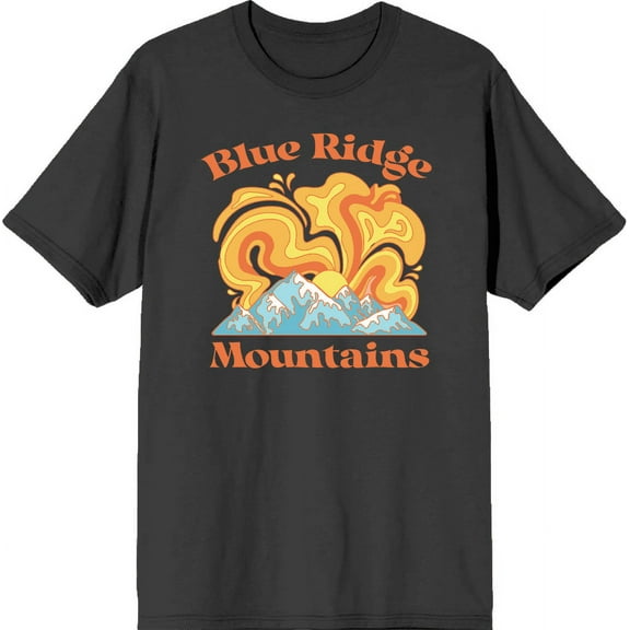 Adventure Society Blue Ridge Mountains Charcoal Men's Crew Neck Short Sleeve Tee-Medium
