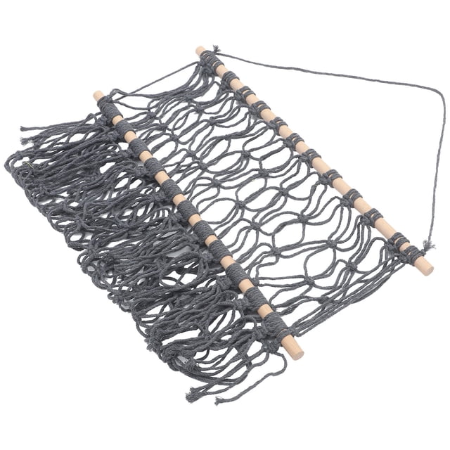 OUNONA Filets de Rangement Suspendus pour Enfants Hamac de Rangement Gris Coton 1Pcs dans la Cuisine Maison