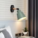 thumbnail image 4 of Aplique de pared moderno | Lámpara de lectura de noche de hierro y madera | Casquillo E27 | Para dormitorio, pasillo y estudio | Colores verde, rosa y amarillo, 4 of 7
