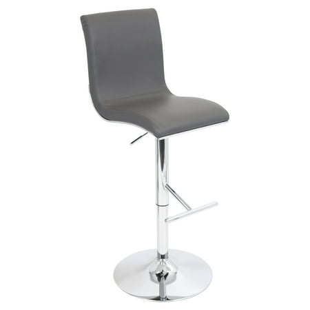 LumiSource Spago Adjustable Barstool - Sleek Gray