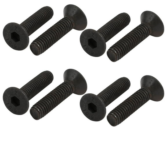 Unique Bargains 8pcs M6x25mm Flat Countersunk Head Hex Socket Left Hand Thread Bolt DIN7991