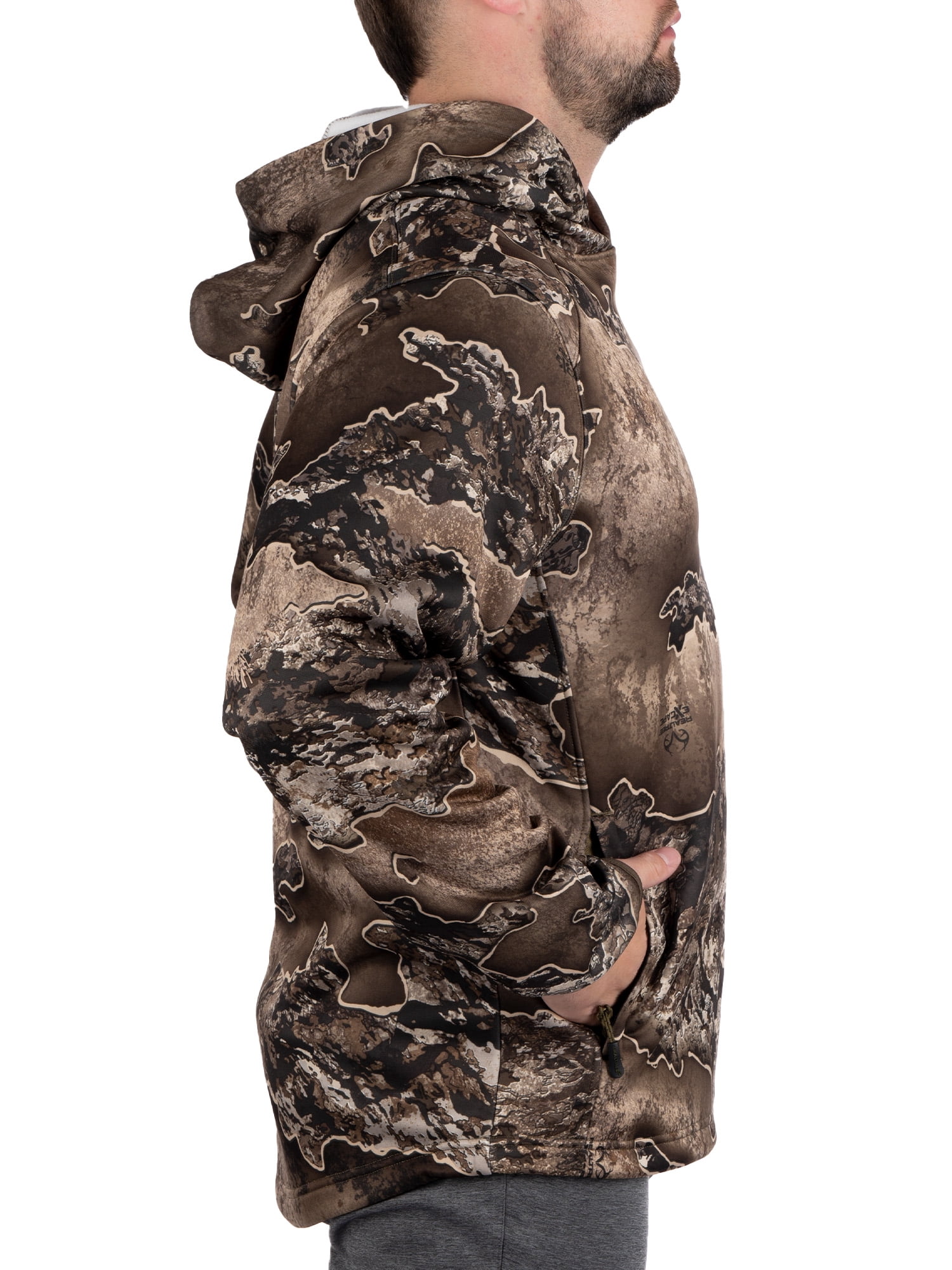 Men's Camo Hunting Performance Hoodie Pullover Sweatshirt by Realtree, Sizes S-3XL