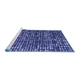 thumbnail image 2 of Ahgly Company Machine Washable Indoor Square Abstract Blue Modern Area Rugs, 4' Square, 2 of 4
