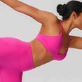 thumbnail image 4 of Sports Bras Without Removable Pads Solid-Color Crisscross Back Adjustable Straps Medium Support Workout Yoga Bra, 4 of 9