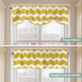 thumbnail image 3 of Tie Up Valance for Windows Yellow and White Stripes Curtains Valances Rod Pocket Valance Window Treatments Sea Wave Balloon Curtains for Kitchen Living Room Bedroom Bathroom Decor 42x12 Inch, 3 of 9