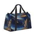 thumbnail image 2 of Honeii Navy Blue Marble Print Gym Bag,Carry on Weekender Overnight Bag, Travel Duffel Bags, Personal Item Travel Bag,Tote Bag,Workout Dance Bag, 2 of 7