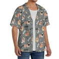thumbnail image 2 of Gukieu Bulldog Print Men's Short-sleeved Shirts, Button-down Pocket Shirts, T-shirts, Beach Vacation Travel Summer Clothing-X-Large, 2 of 5