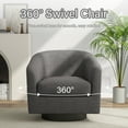 thumbnail image 5 of DREAMSIDEA Swivel Barrel Accent Chairs Set of 2, Modern Upholstered Living Room Chair Round Club Armchair-Gray, 5 of 5
