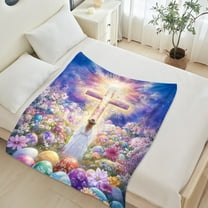 JML Custom Fleece Throw Blanket for Easter - Soft Printed Throw Blanket, Fuzzy Blankets & Throws 40x50 Inches
