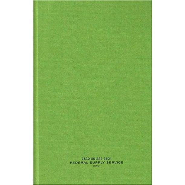 Green Military Log Book Record Book Memorandum Book 5 1 2 X 8 Green Logbook Nsn 7530 00 222 3521 Walmart Com