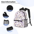 thumbnail image 5 of Vsdgher Lavender Flowers Print Unisex Large Capacity Bookbag Schoolbag Casual Daypack for High School/College/Teens/Travel/Work, 5 of 8