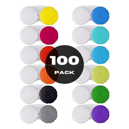 Screw Top Colorful Contact Lens Cases - Assorted Color - 100 pack