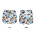 thumbnail image 3 of KLL Watercolor Sailboat Pattern Shorts Women,Athletic Shorts High Waisted Running Shorts Pocket Sporty Short Gym Elastic Workout Shorts-Medium, 3 of 7