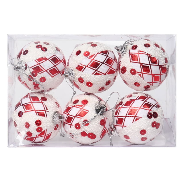 Fiudx Juego de Adornos Navideños Irrompibles, Varios Estilos, Perfectos para Árboles y Fiestas, Aptos para Mascotas y Personas Mayores, 6 Piezas, 6 Cm.