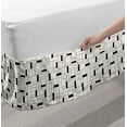 thumbnail image 2 of Geometric Bed Skirt, Modern Grid with Rectangular Shapes Contemporary Repetition, Elastic Bedskirt Dust Ruffle Wrap Around for Bedding Decor, 4 Sizes, Ivory and Charcoal Grey, by Ambesonne, 2 of 2