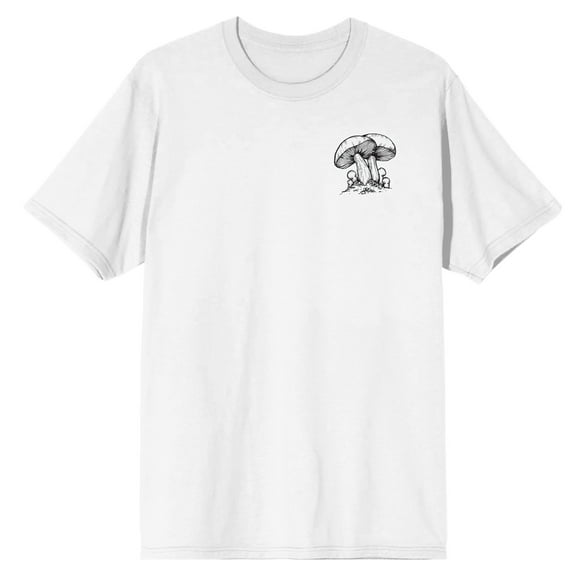Elevation 7573 Cadillac North Ridge Trail Maine Mushroom Crew Neck Short Sleeve Men's White T-Shirt-Medium