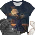 thumbnail image 4 of ersvoioy Halloween Shirt Women Funny Print Shirts Fashion Crewneck Halloween Short Sleeve Graphic Tees Fall Holiday Party Family T-Shirts Tops Multicolor XXXXXL, 4 of 6
