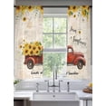 thumbnail image 2 of Sunflower Truck Sheer Curtains 72 Inch Length 2 Panels Set Window Treatments, Yellow Floral Summer Botanical Elegant Pastoral Rod Pocket Semi Curtains for Living Room/Bedroom/Kitchen, 104"W x 72"L, 2 of 7