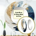 thumbnail image 3 of Designart "A Spiral in Dark Blue and Gold IV" Abstract Spirals Rund Mirror For Wall Decor - Large Blue Round Printed Mirror - Glam Round Mirror 29" x 29" Inch, 3 of 5