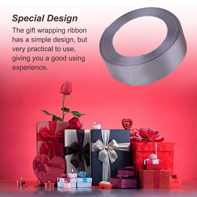 Gift Wrap Ribbon Wedding Decorations Clothes Making Supply DIY Craft Accessories Light-weight Polyester Ribbons for Ornaments Silver 59