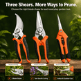 thumbnail image 4 of 3 Pack Pruning Shears Set with Gardening Gloves & Sharpener, Stainless Steel Garden Shears with Safety Lock for Flowers, Herbs, Bonsai & Houseplants, 4 of 7