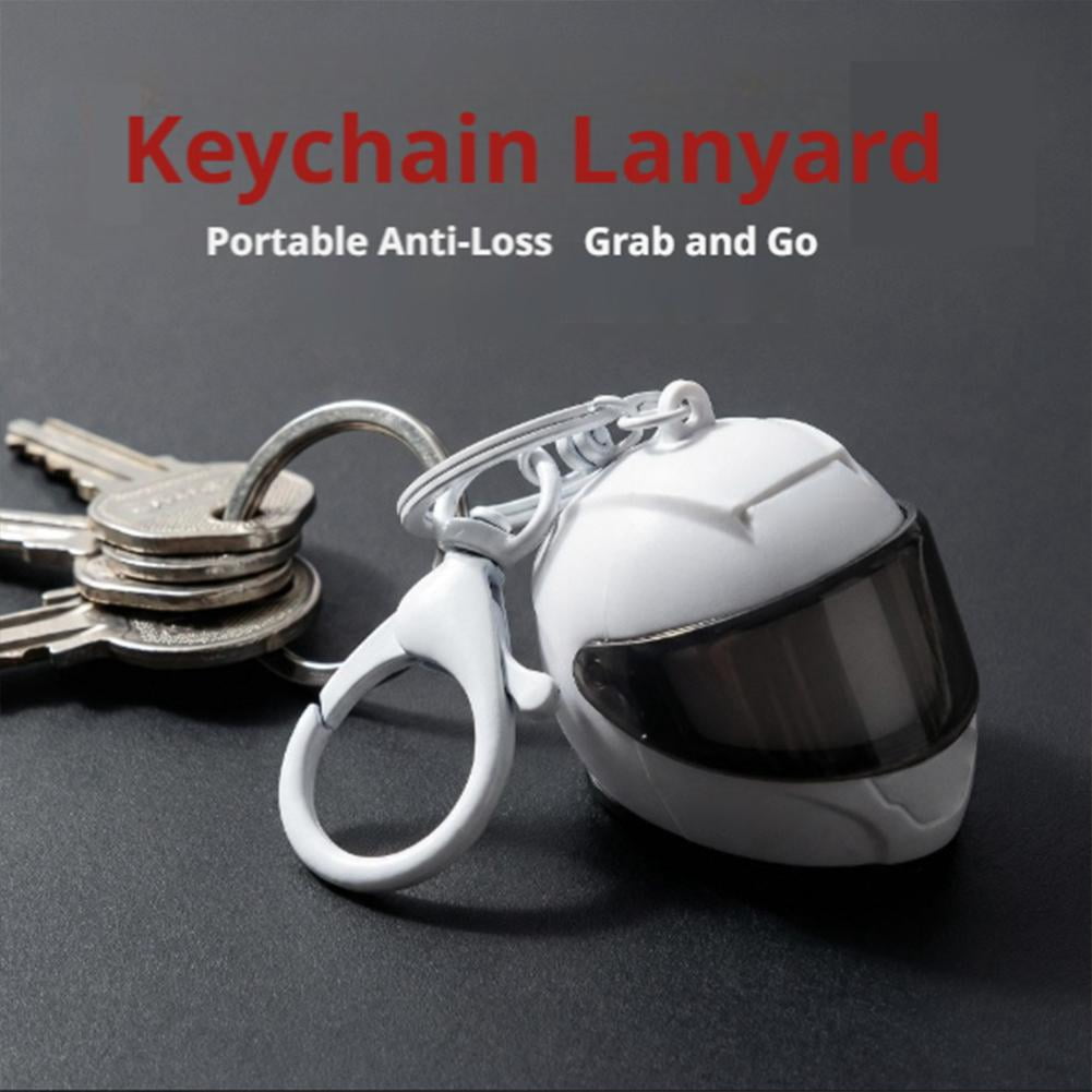 3D Motorcycle Helmet Keychain, Light Up Helmet Key Fob, Mini