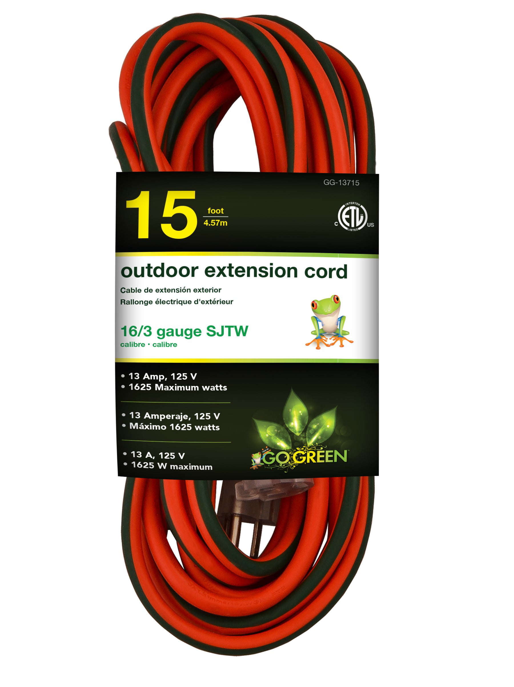 HOT 20ft to 100ft 16/3 Gauge Outdoor Power Extension Cable Extender Cord USA MA 