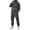 Grey*, variant on RUTAYY Men's Outfits Solid Color Hooded Jacket and Trousers with Pocket Drawstring Formal Business Daily Wear Elegant Holiday Clothing Sets