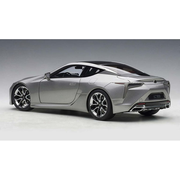 Lexus LC500 Sonic Titanium Silver Metallic with Dark Rose Interior and Carbon Top 1/18 Model Car by Autoart
