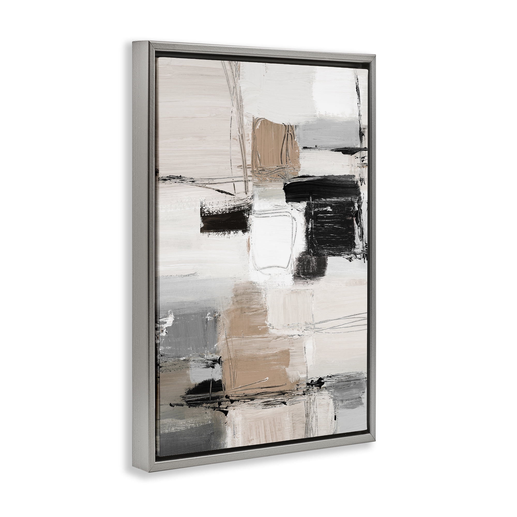 Stupell Industries Contemporary Neutral Variety Gray Framed Floater Canvas Wall Art, design by Lanie Loreth