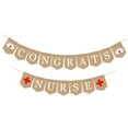 thumbnail image 4 of HAMPPLIES Congrats Bunting Khaki Burlap Nurse Festival Party Medical School Events 1Pcs, 4 of 8